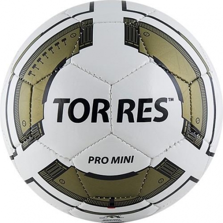 Мяч футбольный сувенирный "TORRES Pro Mini", размер 0, д.12 см, бело-черно-золотой, фото 2