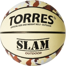 Мяч баск. "TORRES Slam" арт.B02065, р.5, резина, нейлон. корд, бут. кам, бежево-хаки Мяч баск. "TORRES Slam" арт.B02065, р.5, резина, нейлон. корд, бут. кам, бежево-хаки