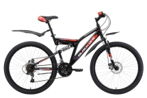 Велосипед Black One Descender FS 26 D Alloy чёрный/красный/белый 18"
