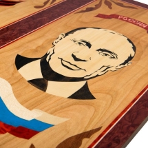 Нарды резные ручной работы "Лидер Нации" (россия, дерево, размер 60х30х5 см)