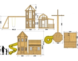 Игровая площадка TORUDA WOOD Имение с башней и качелями, фото 4