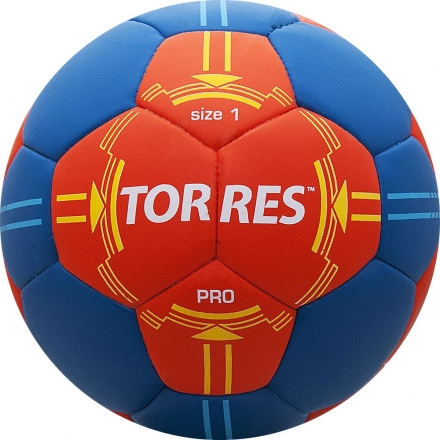 Мяч ганд. "TORRES PRO" арт.H30061, р.1, ПУ, 4 подкл. слоя, оранжево-синий, фото 1