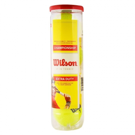 Мяч теннисный WILSON Championship, арт. WRT110000, одобр.ITF и USTA,фетр,нат.резина, уп.4 шт, желтый, фото 1