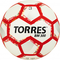 Мяч футб. "TORRES BM 300" арт.F320743, р.3, 28 пан.,гл.TPU,2 подк. слой, маш. сш., бело-серебр-крас., фото 1 Мяч футб. "TORRES BM 300" арт.F320743, р.3, 28 пан.,гл.TPU,2 подк. слой, маш. сш., бело-серебр-крас., фото 1