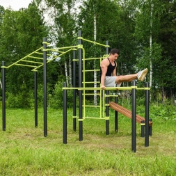 W237 Воркаут (рукоход, швед. стенка, 2 переклад., переклад. верт., накл. скамья, брусья) Zavodsporta, фото 8 W237 Воркаут (рукоход, швед. стенка, 2 переклад., переклад. верт., накл. скамья, брусья) Zavodsporta, фото 8