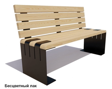 Скамейка уличная «Симферополь» без подлокотников, Сосна 1,2 м, фото 7