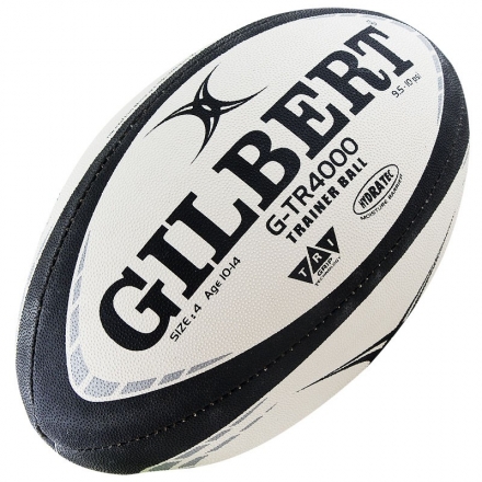 Мяч для регби "GILBERT G-TR4000" арт.42097704, р.4, резина, ручная сшивка, бело-черно-серый, фото 1