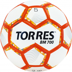 Мяч футб. "TORRES BM 700" арт.F320655, р.5, 32 панели. PU, гибрид. сшив, беж-оранж-сер, фото 1