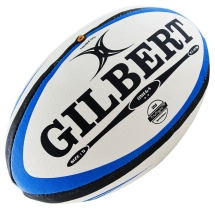 Мяч для регби "GILBERT Omega", арт.41027005, р. 5, резина, ручная сшивка, бело-сине-черный Мяч для регби "GILBERT Omega", арт.41027005, р. 5, резина, ручная сшивка, бело-сине-черный