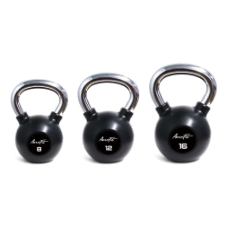 Aerofit AFBK16 Гиря 16 кг обрезиненная с хромированной рукояткой, фото 1