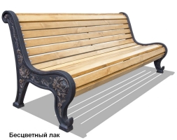 Скамейка чугунная Новый парк, Сосна 1,5 м, фото 1