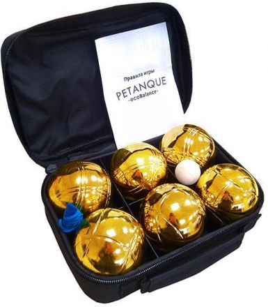 Спортивная игра "Петанк", 6 шаров, золотой, фото 1