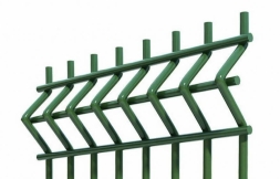 Панель сварная 3D оцинкованная, с полимерным покрытием, RAL 6005, высота 1730мм, ширина 2500мм, 3  гиба, ячейка 200х50мм