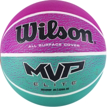 Мяч баск. WILSON MVP ELITE, арт.WTB1463XB06, р.6, резина, бутил.камера, бирюзово-фиолетово-черный Мяч баск. WILSON MVP ELITE, арт.WTB1463XB06, р.6, резина, бутил.камера, бирюзово-фиолетово-черный