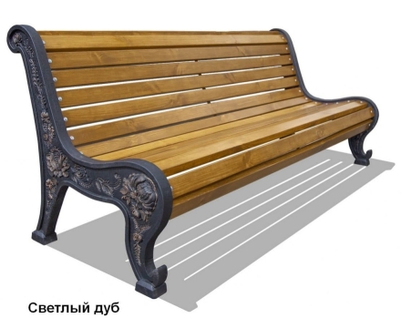 Скамейка чугунная Новый парк, Сосна 2,5 м, фото 5