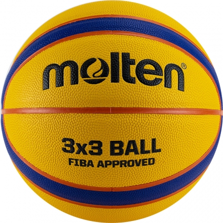 Мяч баск. "MOLTEN B33T5000" р. 6, FIBA Appr, 12пан, композит.кожа (ПУ),бут.кам,нейл.корд,желто-синий, фото 2