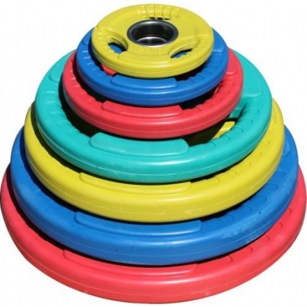 Диск обрезиненный ZSO цветной "3 HANDLE" D-51, 2,5 кг, фото 2