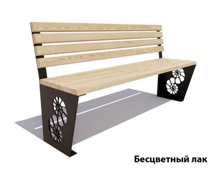 Парковая скамейка Ракушка, Лиственница (без подлокотников) 2 м, фото 2