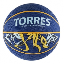 Мяч баск.сув."TORRES Jam" арт.B00041, р.1, диам.12 см, резина, ней. корд, бут. кам,син-желт-голуб Мяч баск.сув."TORRES Jam" арт.B00041, р.1, диам.12 см, резина, ней. корд, бут. кам,син-желт-голуб