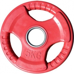 Диск обрезиненный ZSO цветной "3 HANDLE" D-51, 5 кг, фото 1