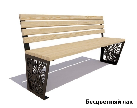 Парковая скамейка Павлин, Лиственница (без подлокотников) 3 м, фото 2