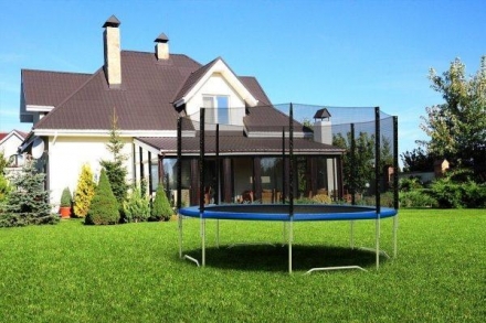 Батут с защитной сеткой (лестница в комплекте) Diamond Fitness  External 12ft (366 см), фото 2