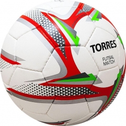 Мяч футзальный "TORRES Futsal Match", р.4, бело-серебристо-красный, фото 2 Мяч футзальный "TORRES Futsal Match", р.4, бело-серебристо-красный, фото 2