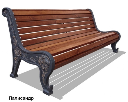 Скамейка чугунная Новый парк, Лиственница 1,5 м, фото 3